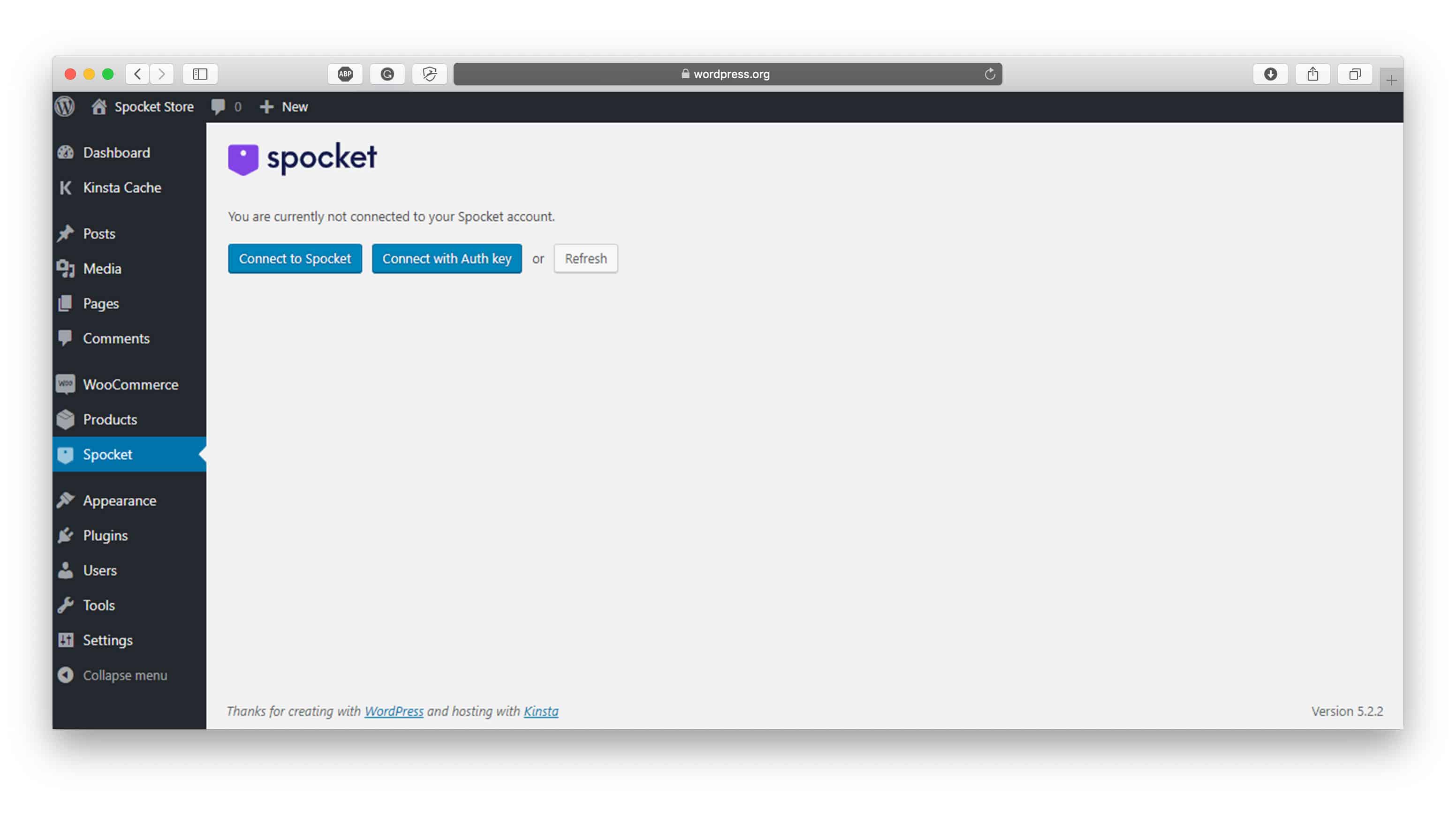 Activating Spocket on WooCommerce