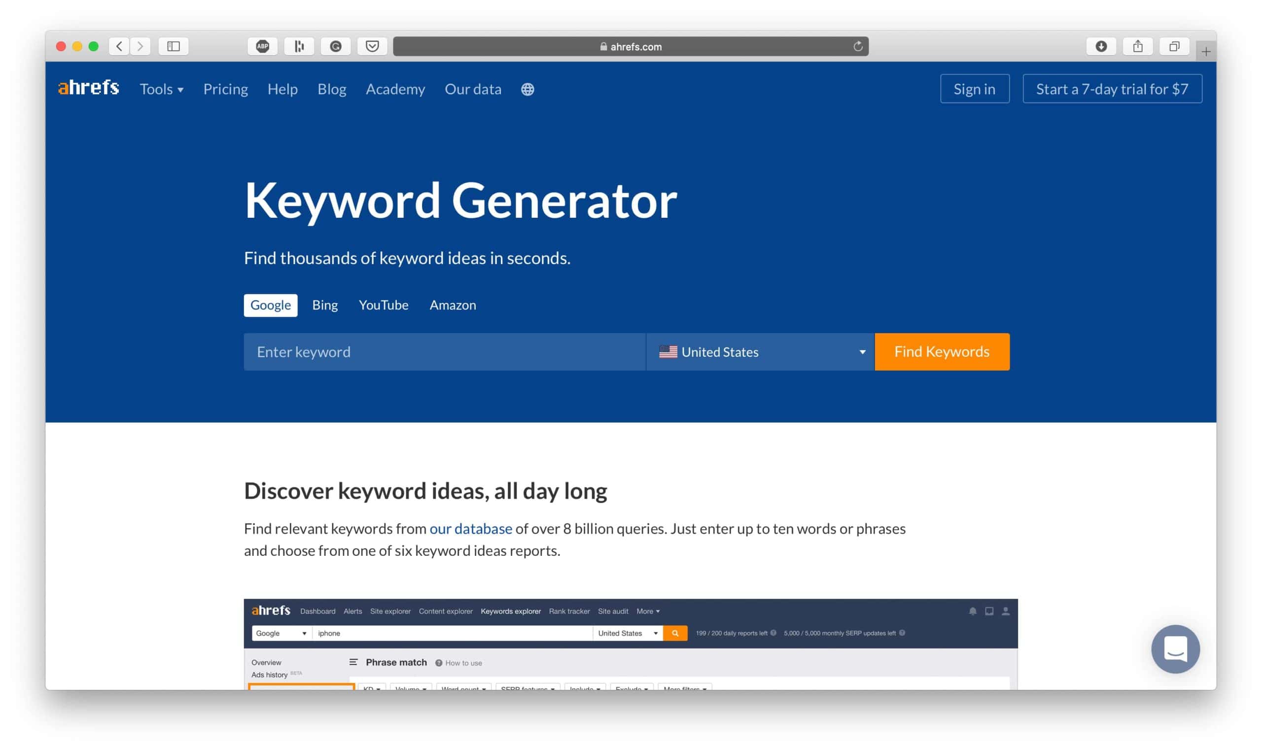 Ahrefs Keyword Generator