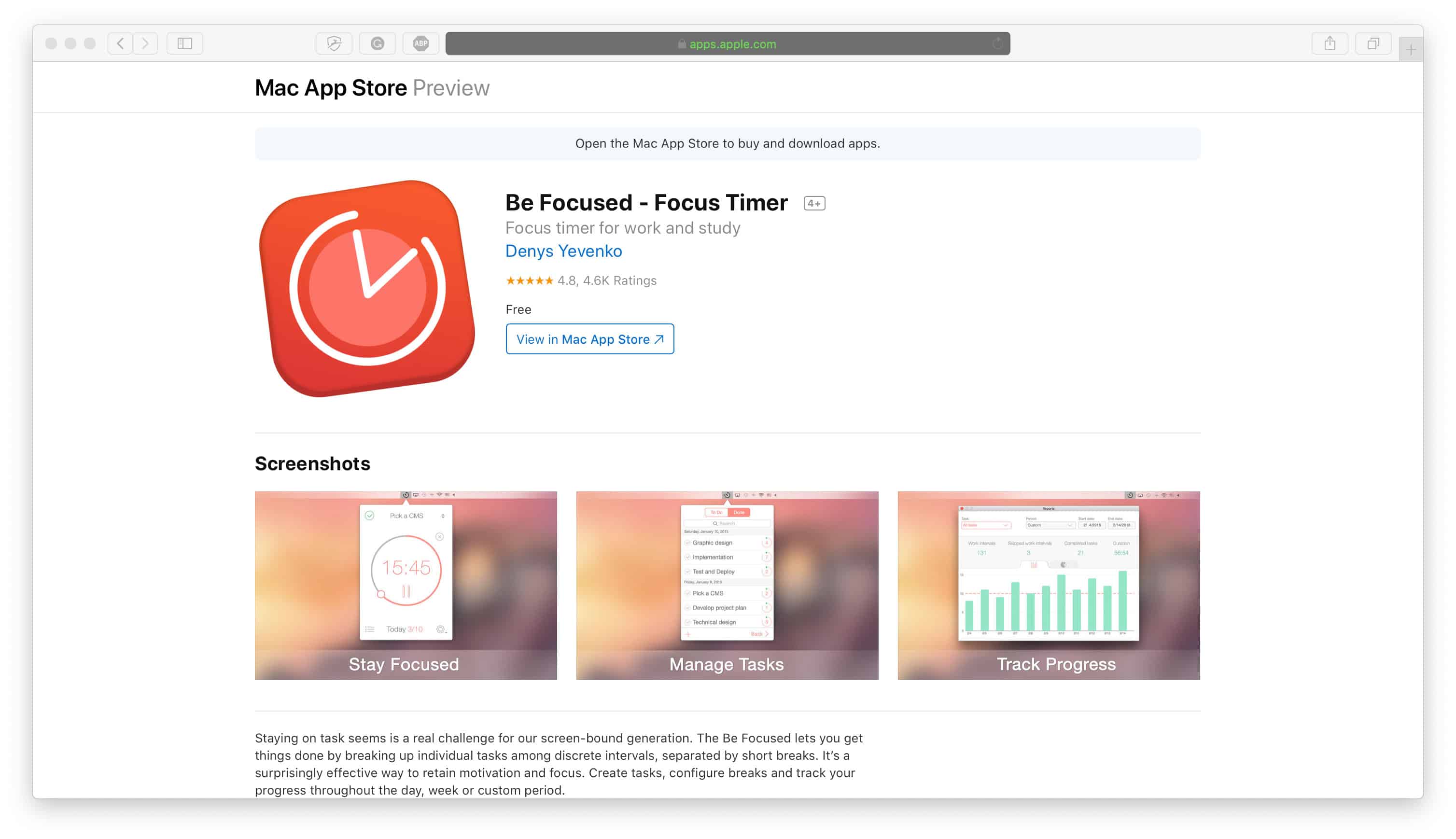 BeFocused Time Management App