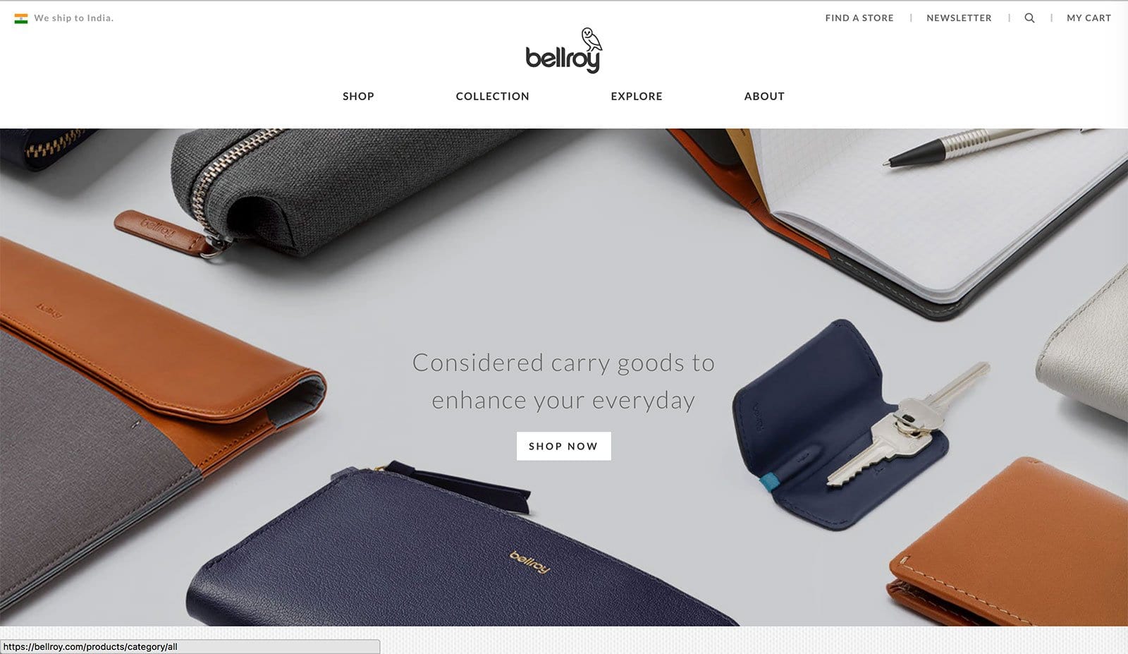 Bellroy Ecommerce Website Design