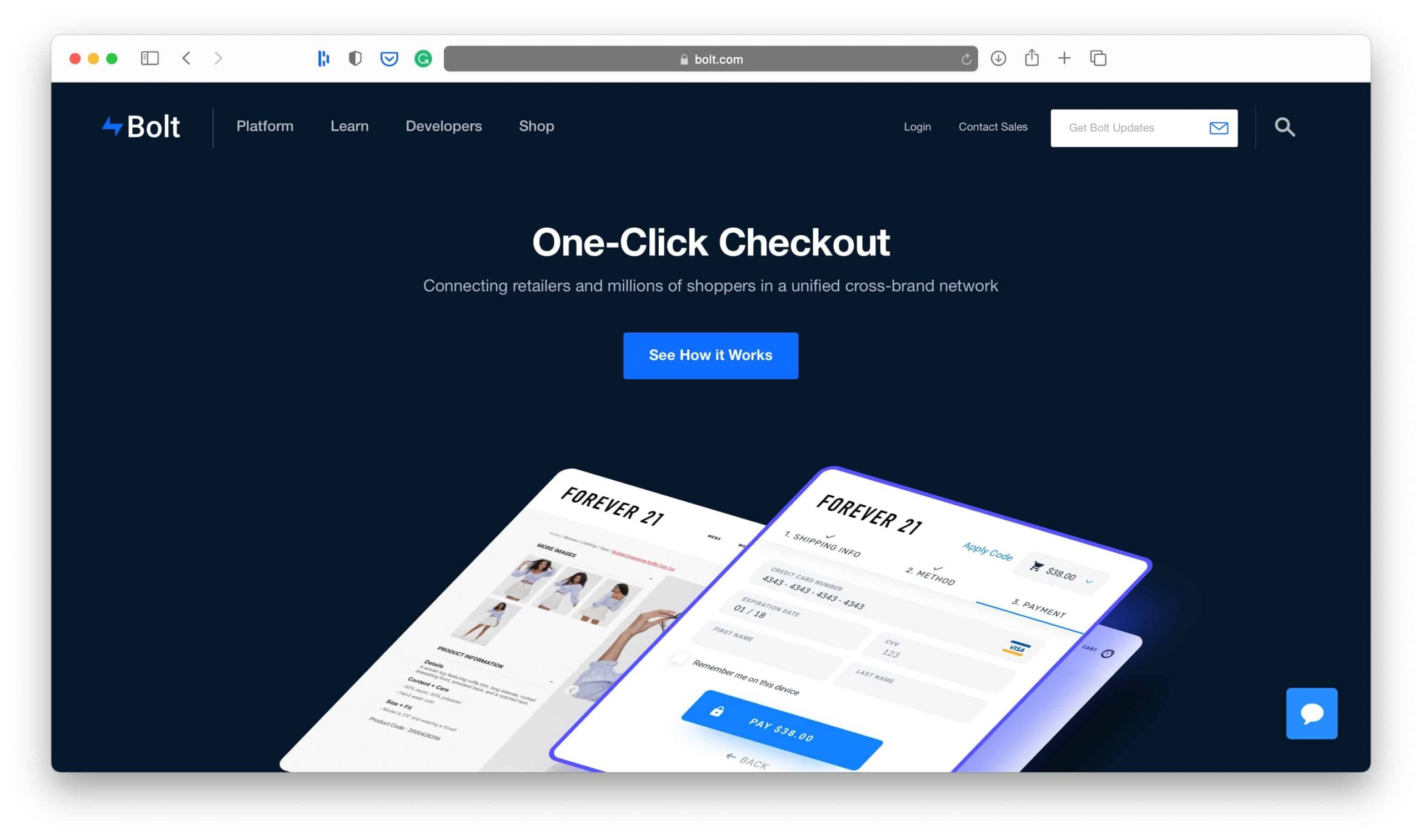 Bolt One Click Checkout Platform