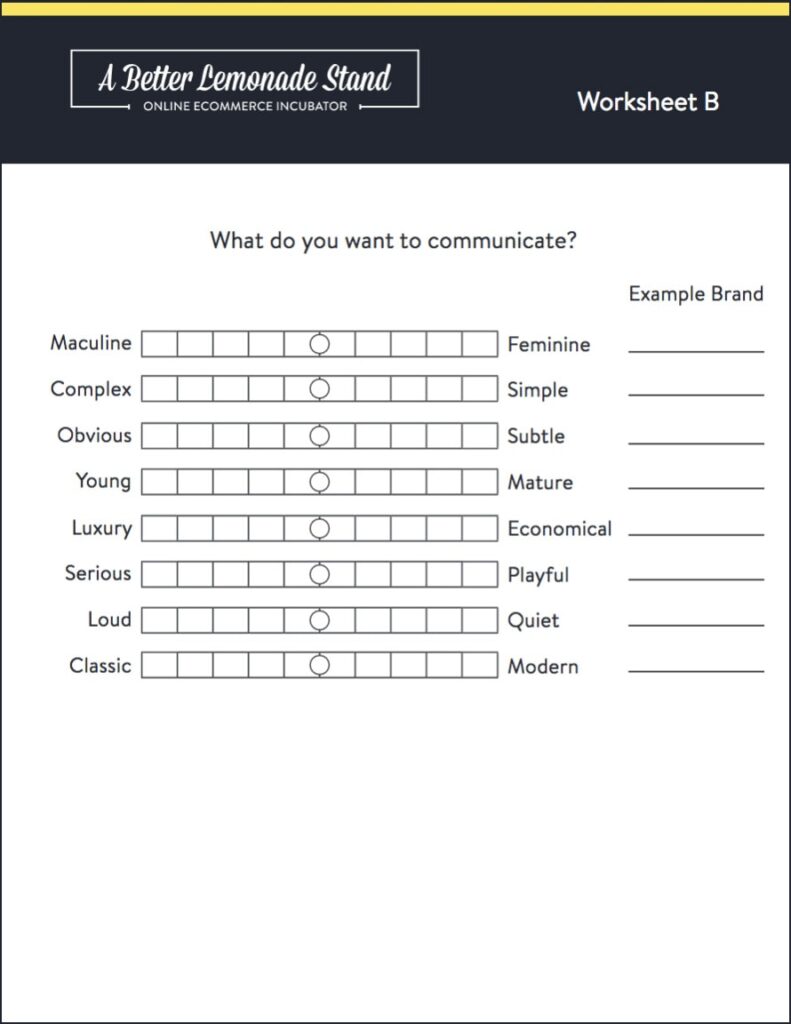 Branding Guide Worksheet B