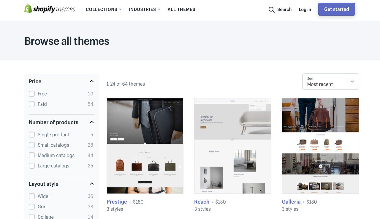 Browse All Shopify Themes