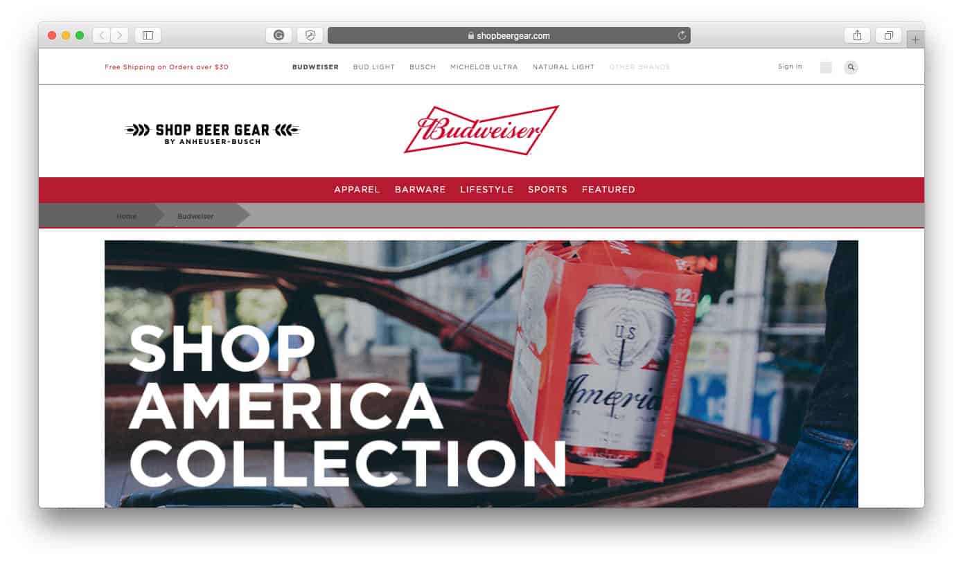 Budweiser Shopify Stores