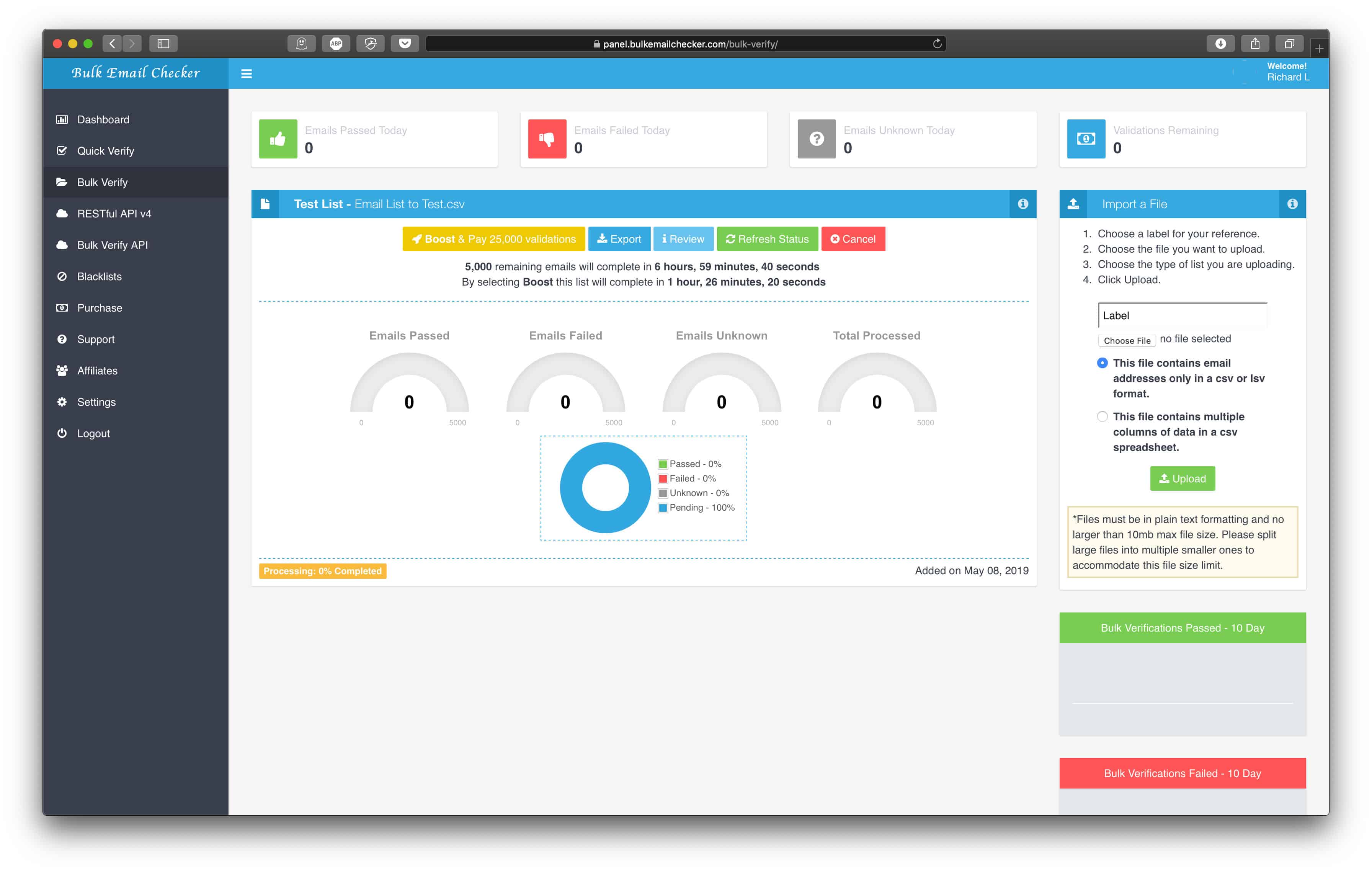 Bulk Email Checker Timings