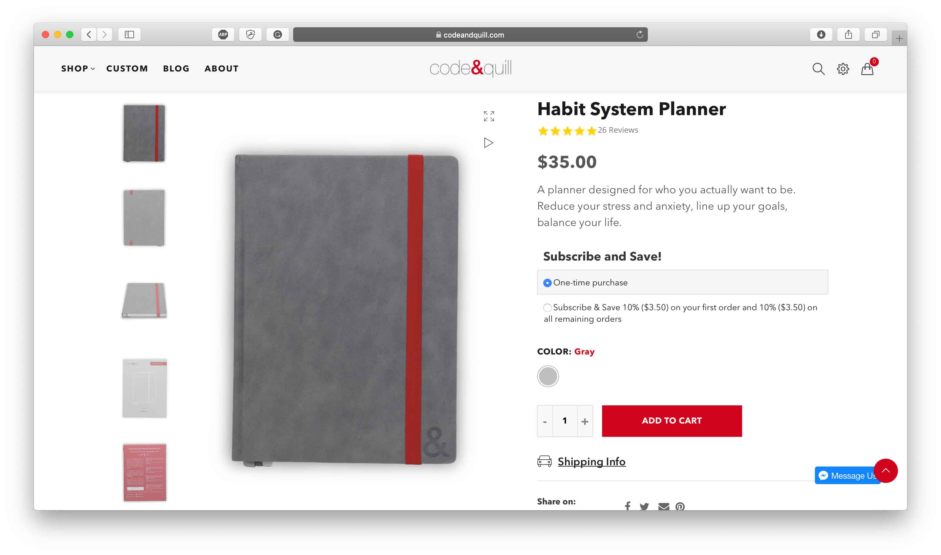 Code&Quill Habit System Planner