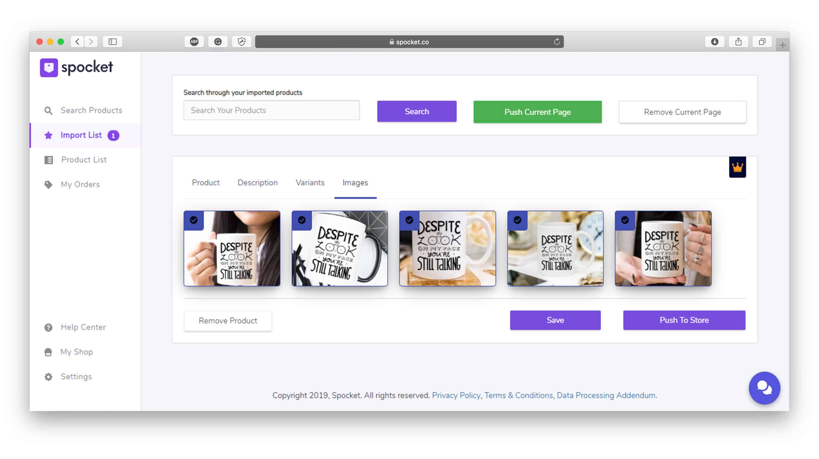 Customizing Product Images on Spocket