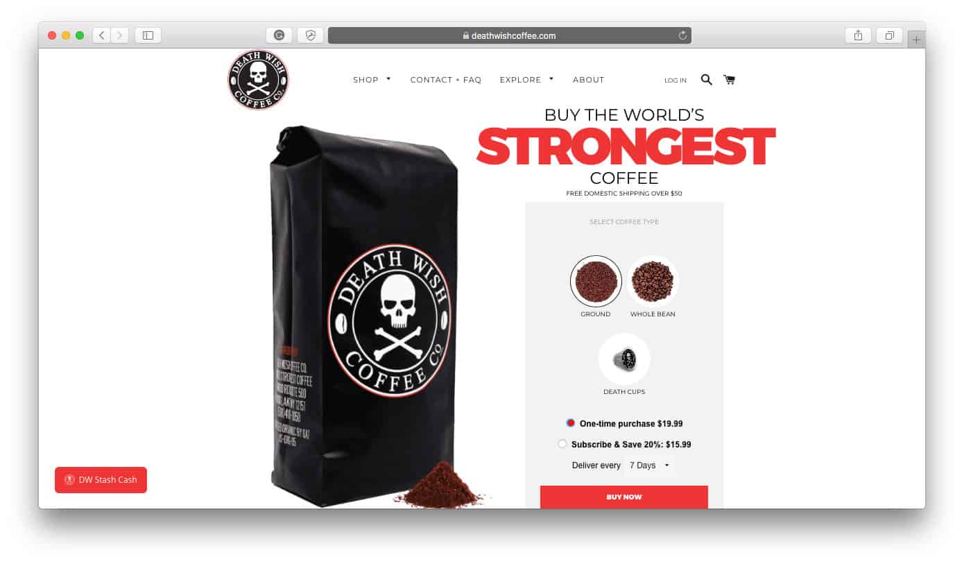 Death Wish Coffee Shopify Store