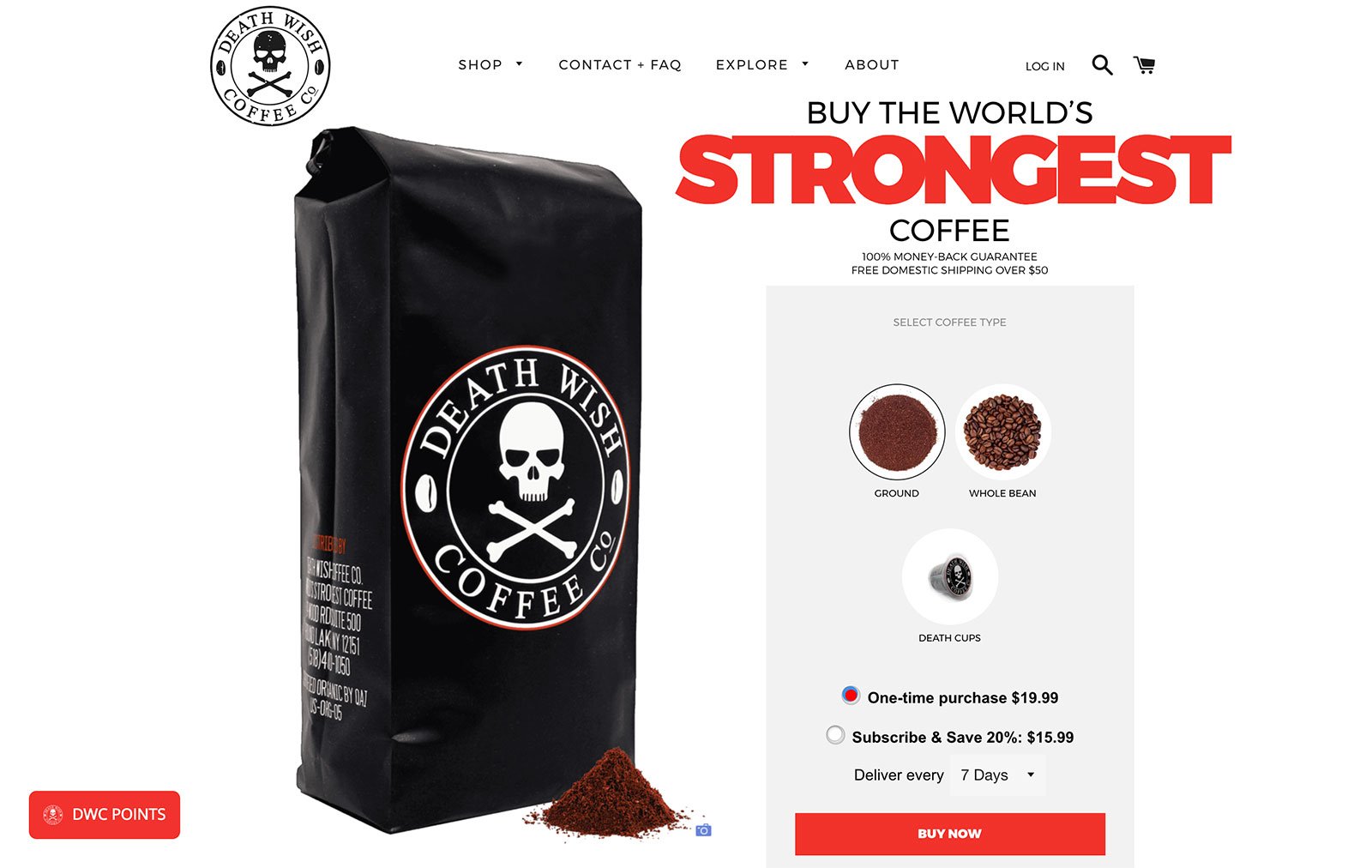 Deathwish Coffee Ecommerce Website Design