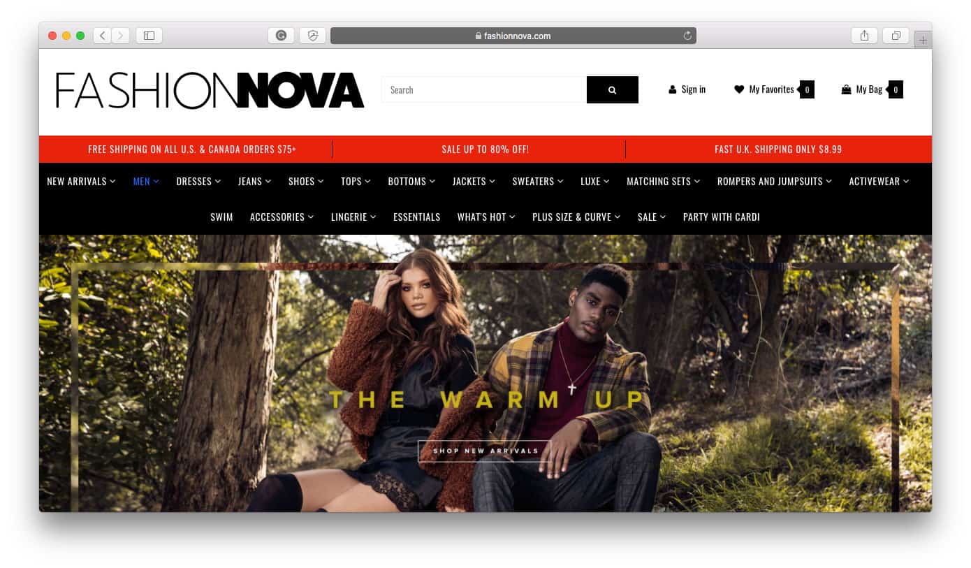 Fashion Nova Successful Shopify Stores