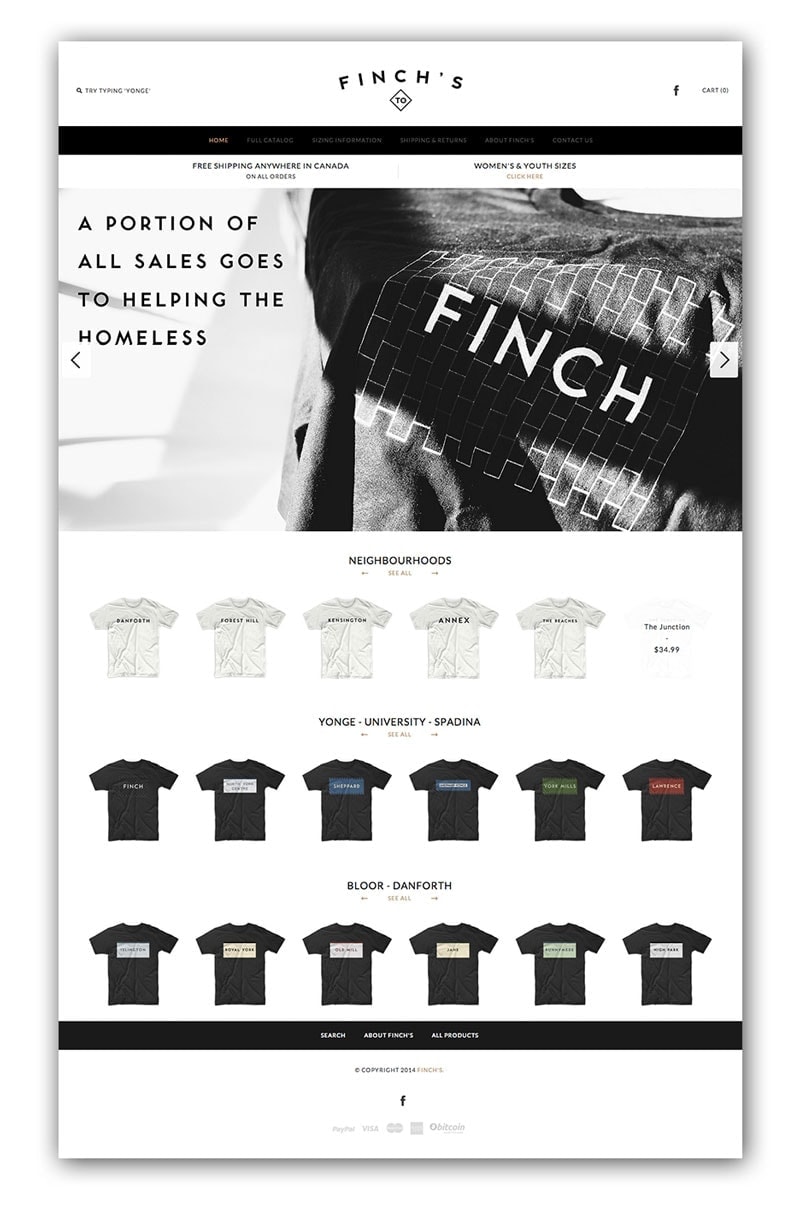 Finchs T-Shirt Website