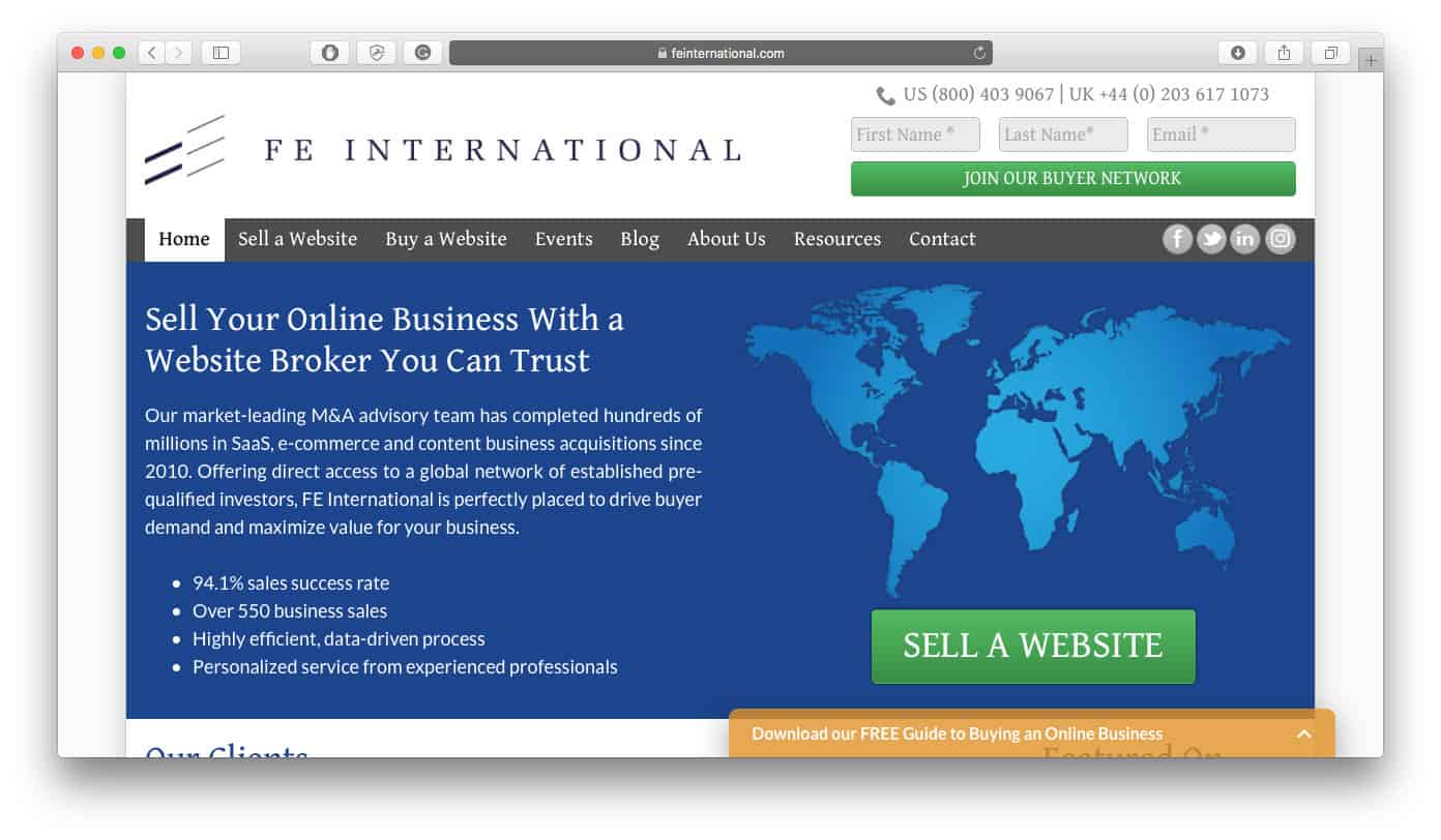 Find Companies for Sale on FE International