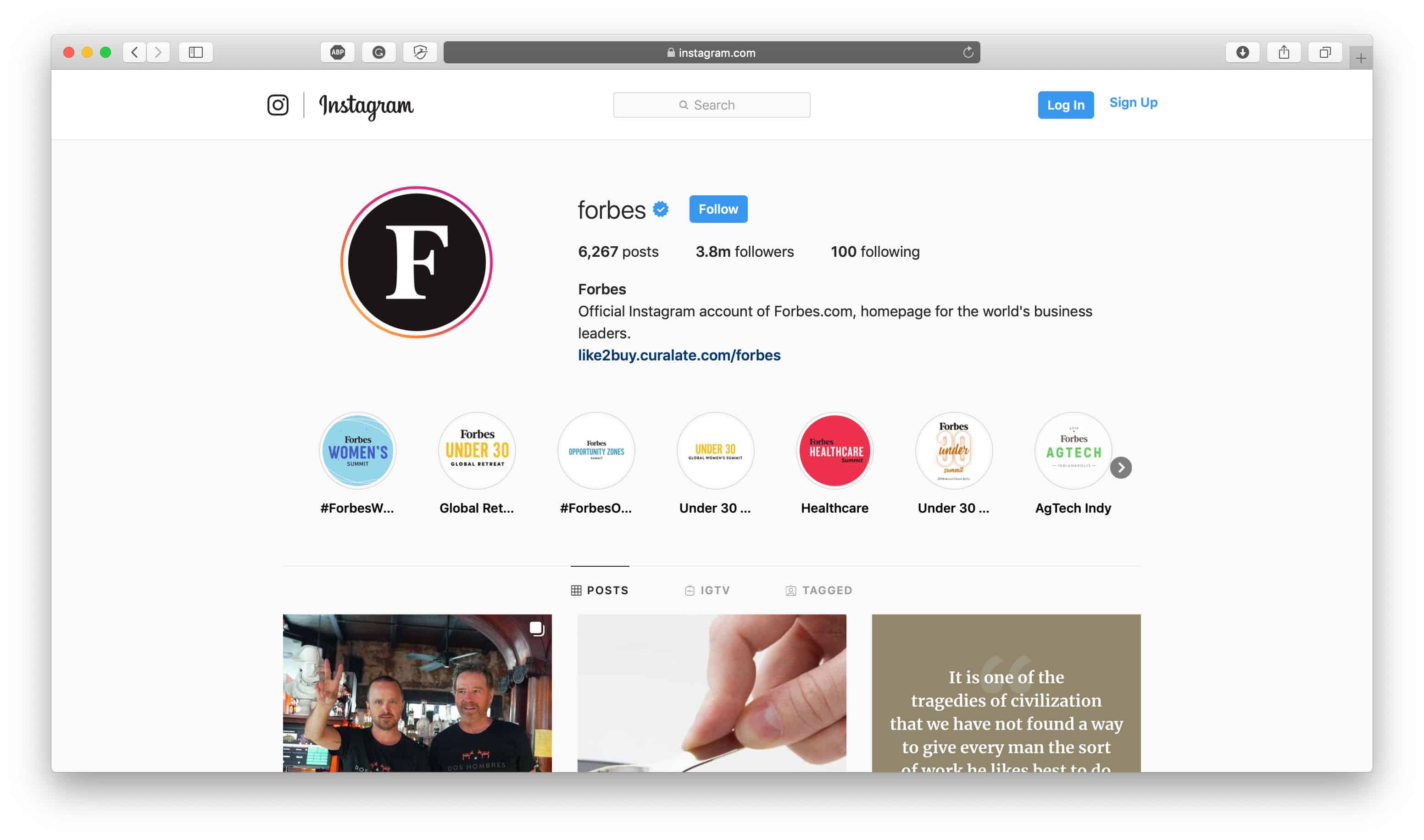 Forbes Instagram Bio