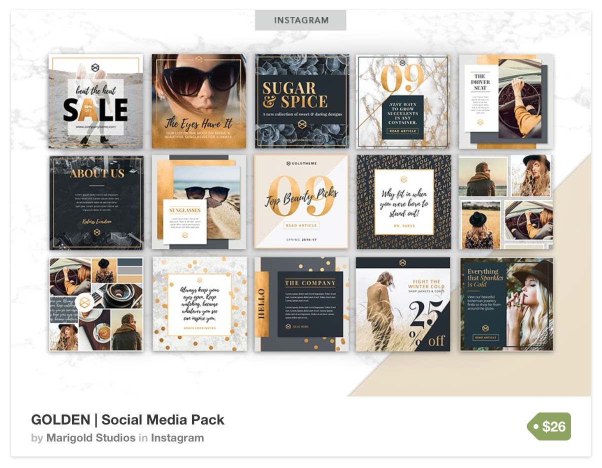 Golden Themed Instagram Template