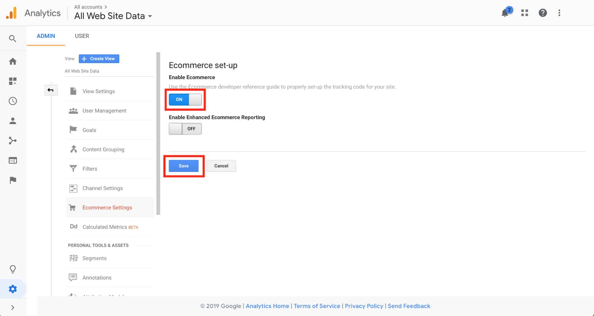 Google Analytics Ecommerce Settings Set Up