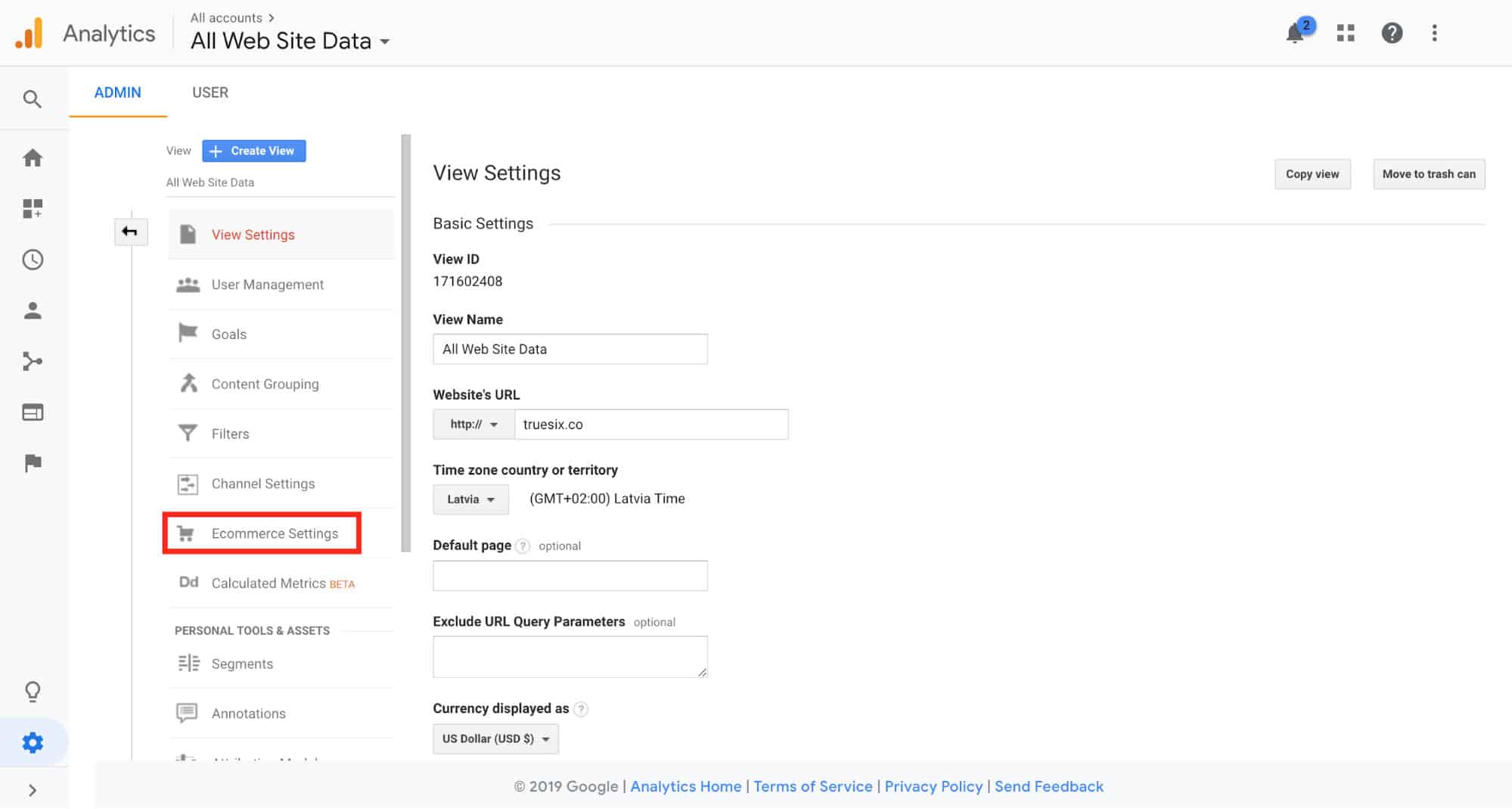 Google Analytics Set Up Ecommerce Settings