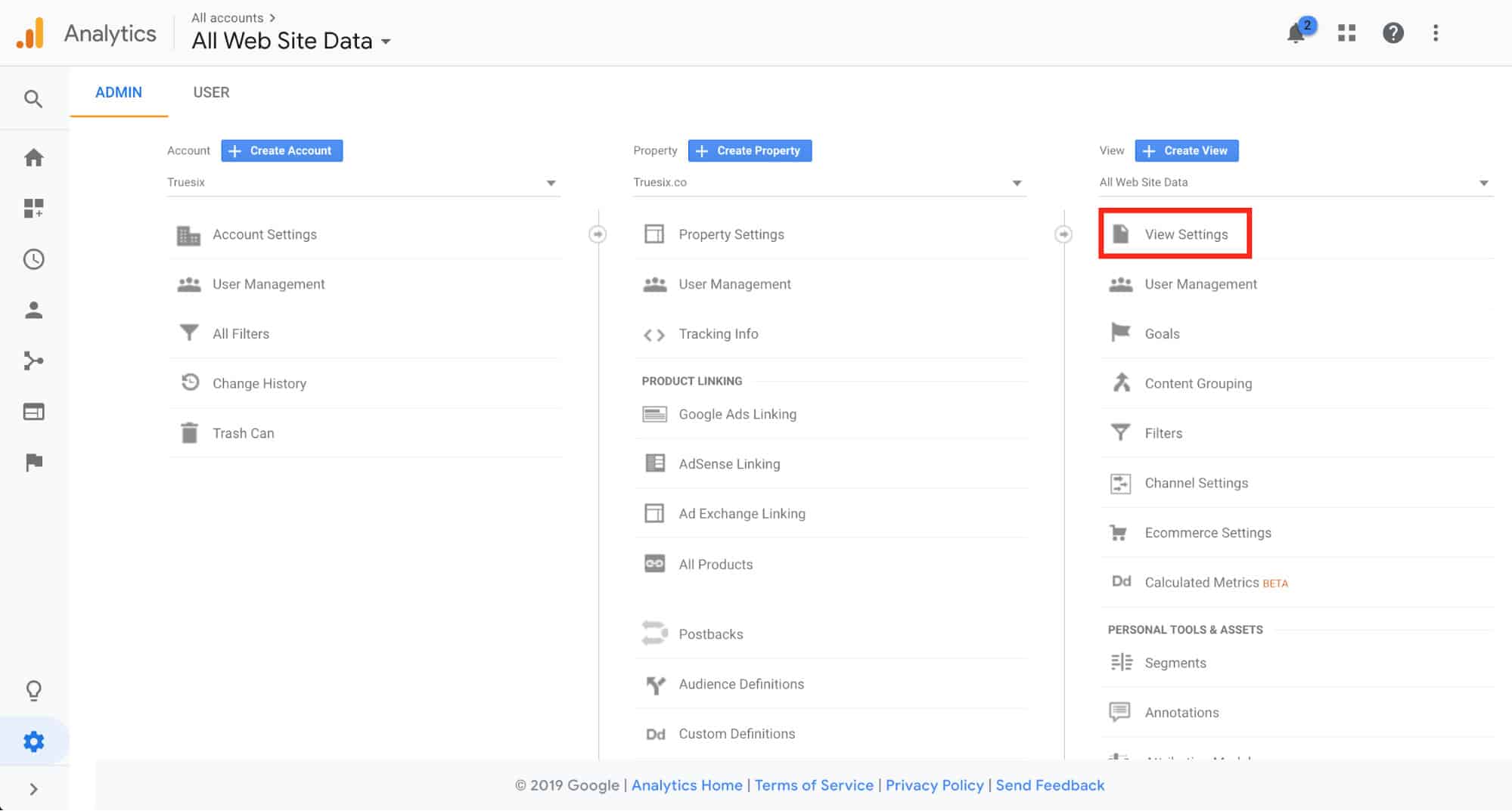 Google Analytics View Settings