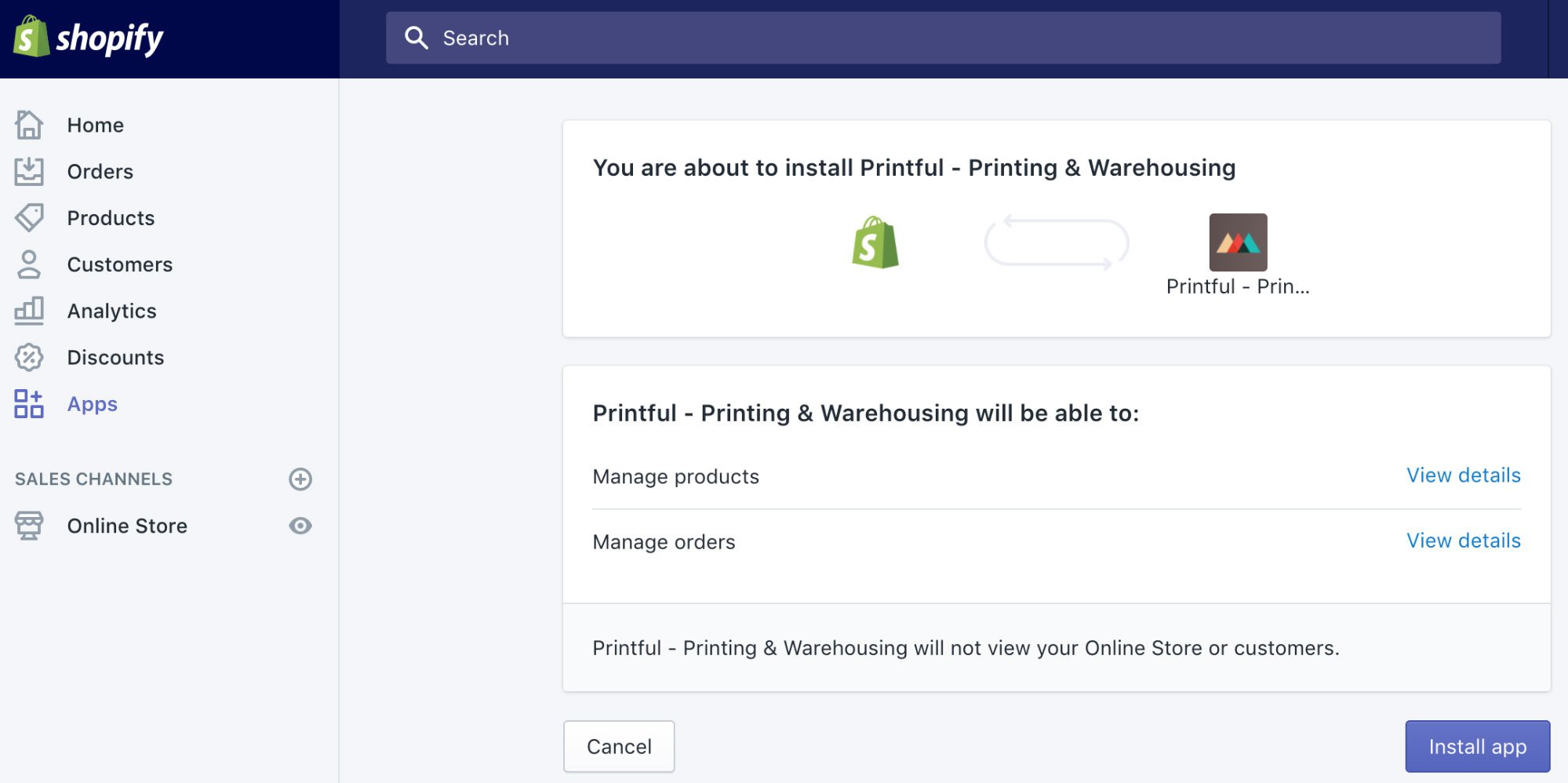 How to Install Printful App on Shopify App Store