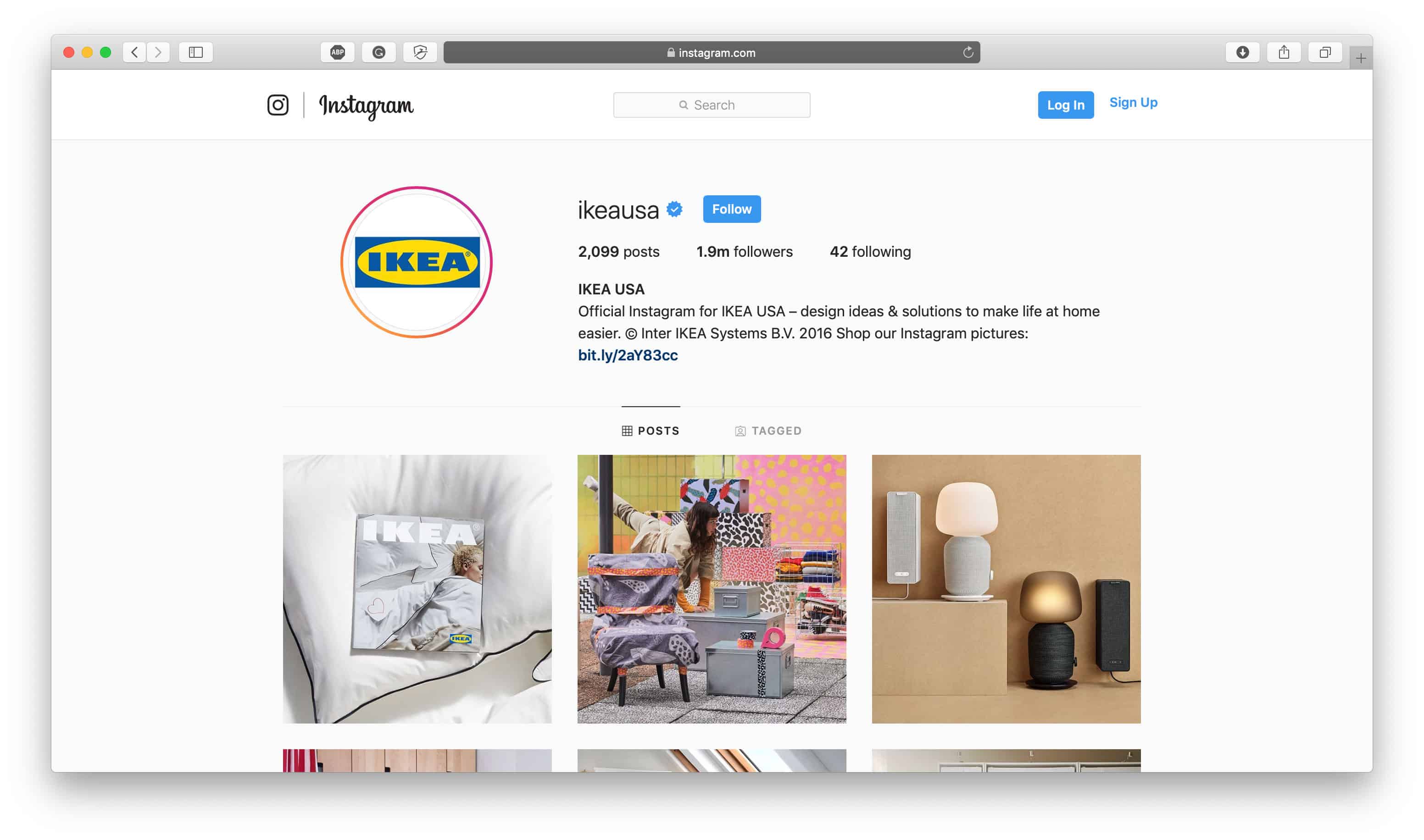 Ikea Instagram Bio Example