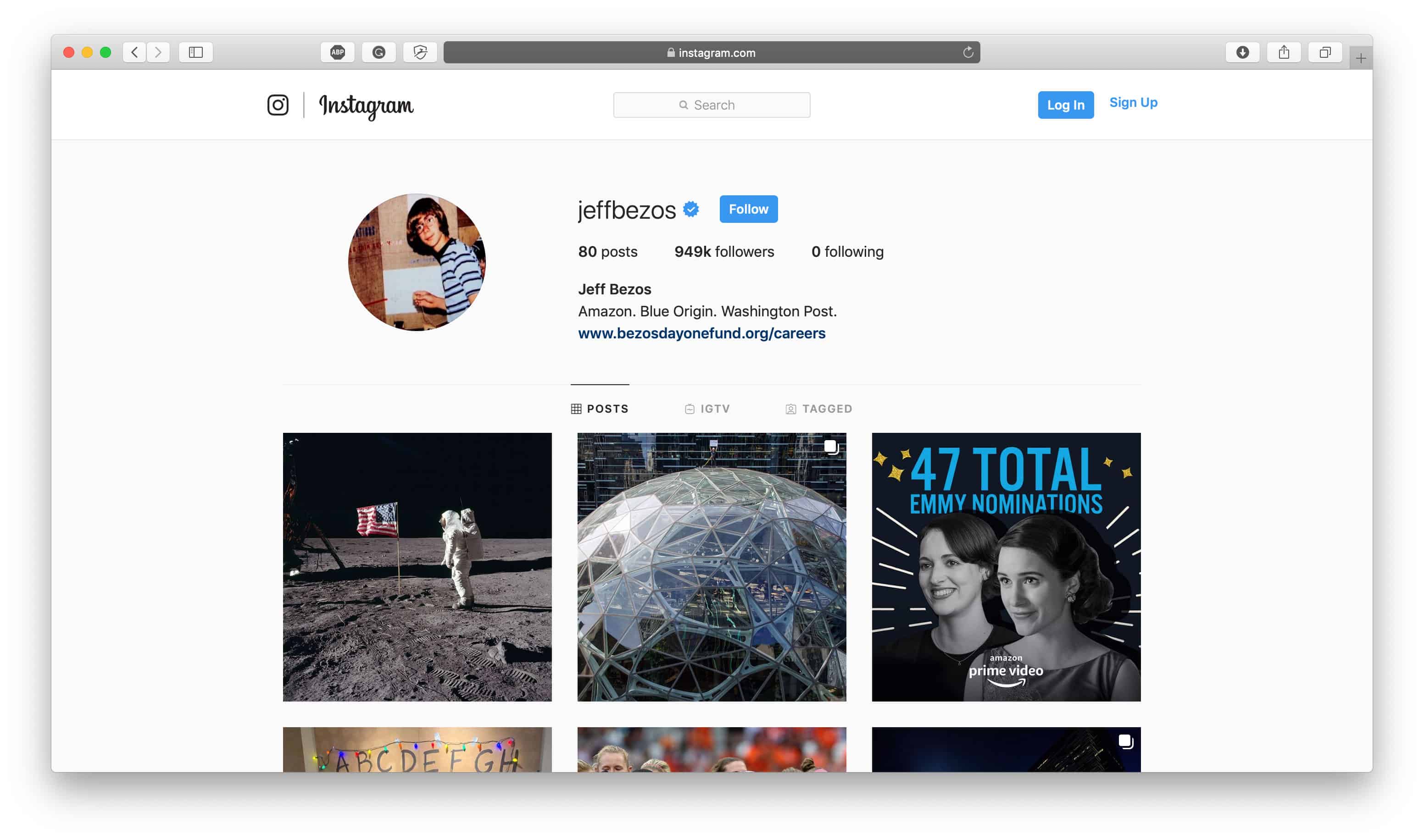 Jeff Bezos Instagram Bio