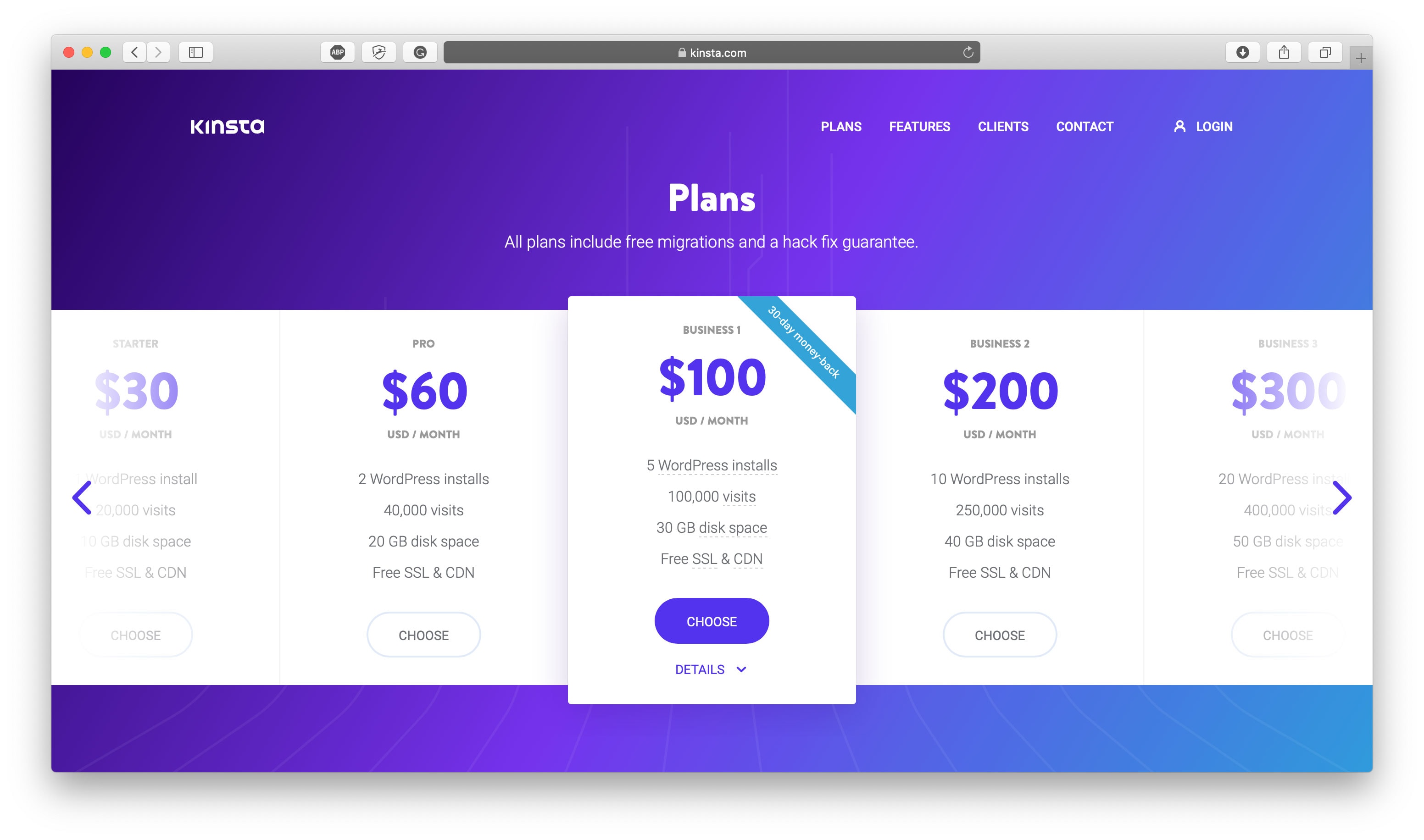 Kinsta Pricing Plans