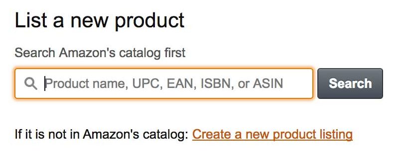 Amazon List a New Product