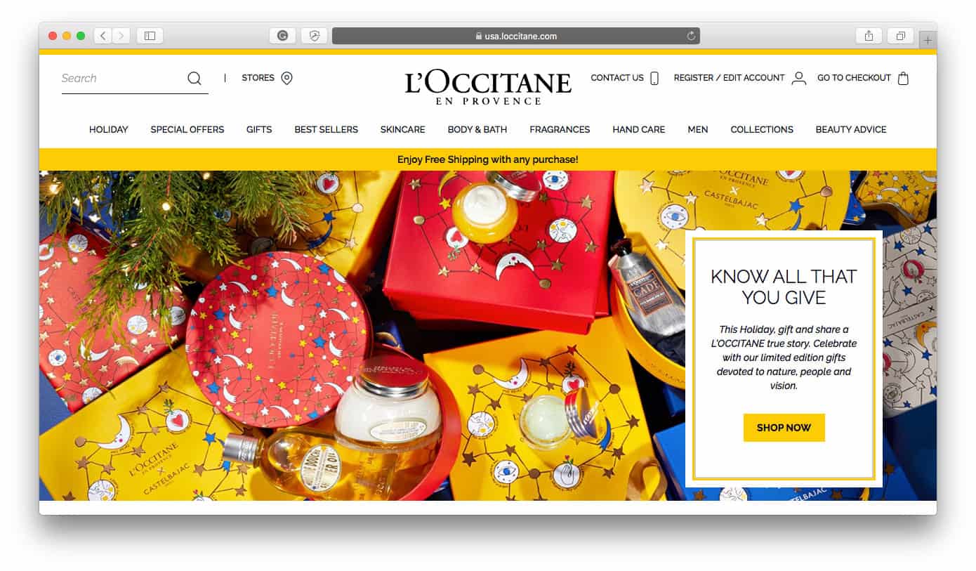 L'Occitane Best Shopify Stores