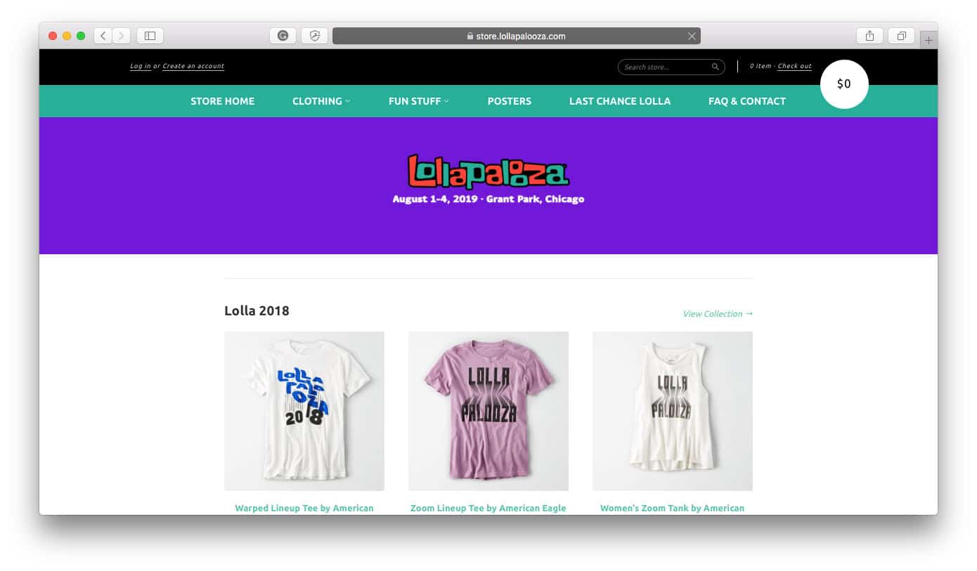 Lolapalooza Top Shopify Stores