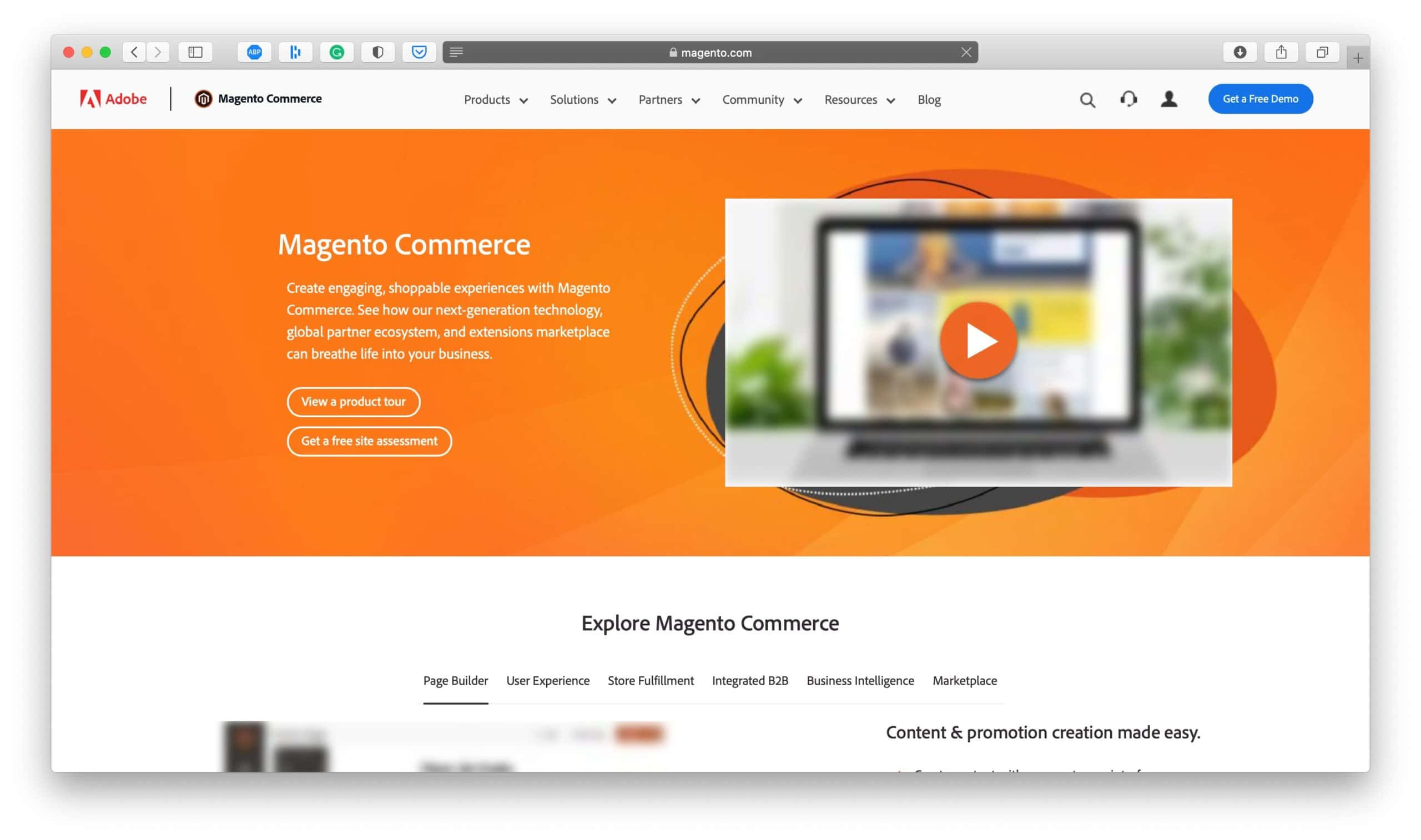 Magento Ecommerce Platform Homepage