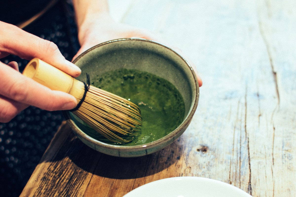 Preparing Matcha Tea