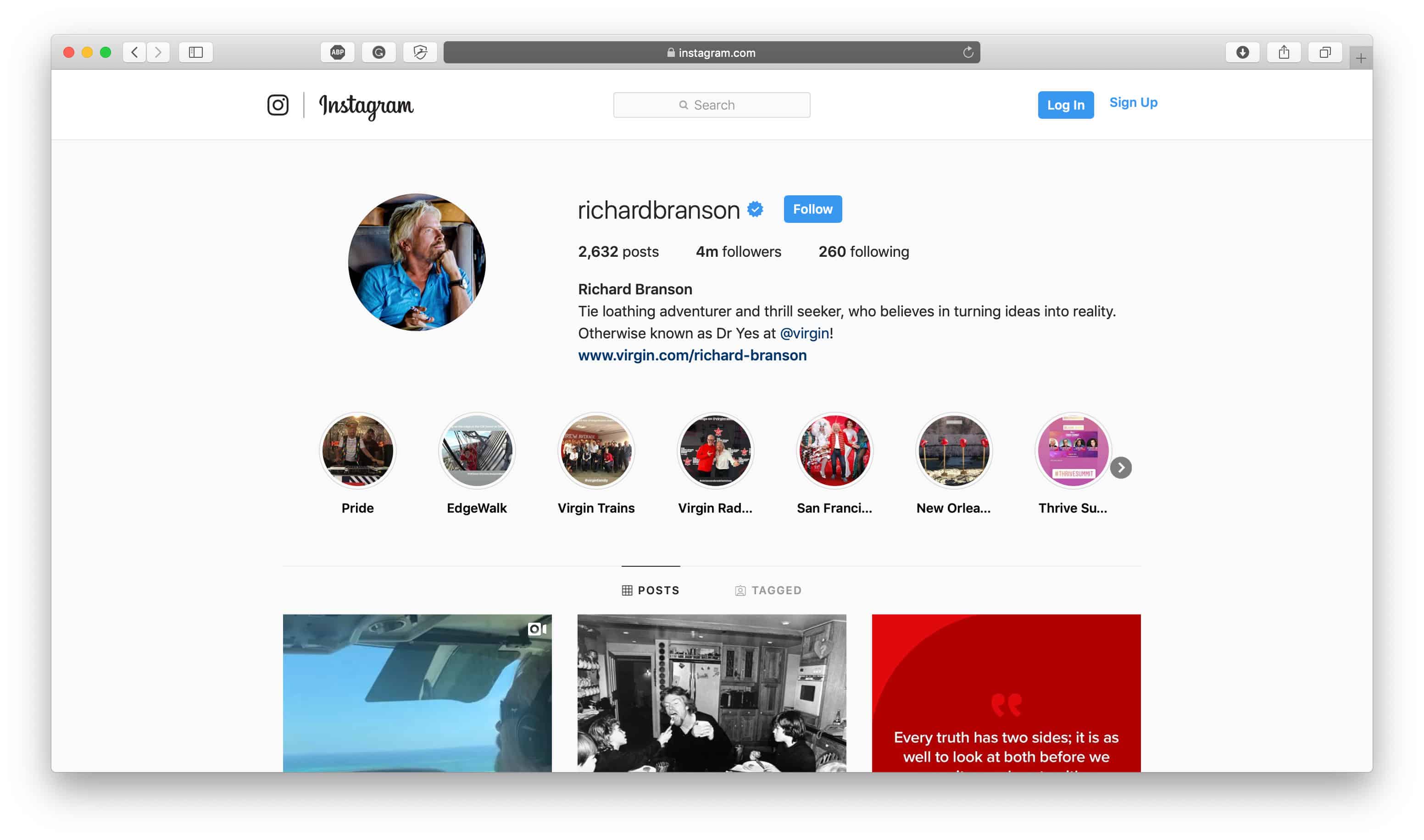 Richard Branson Instagram Bio Caption