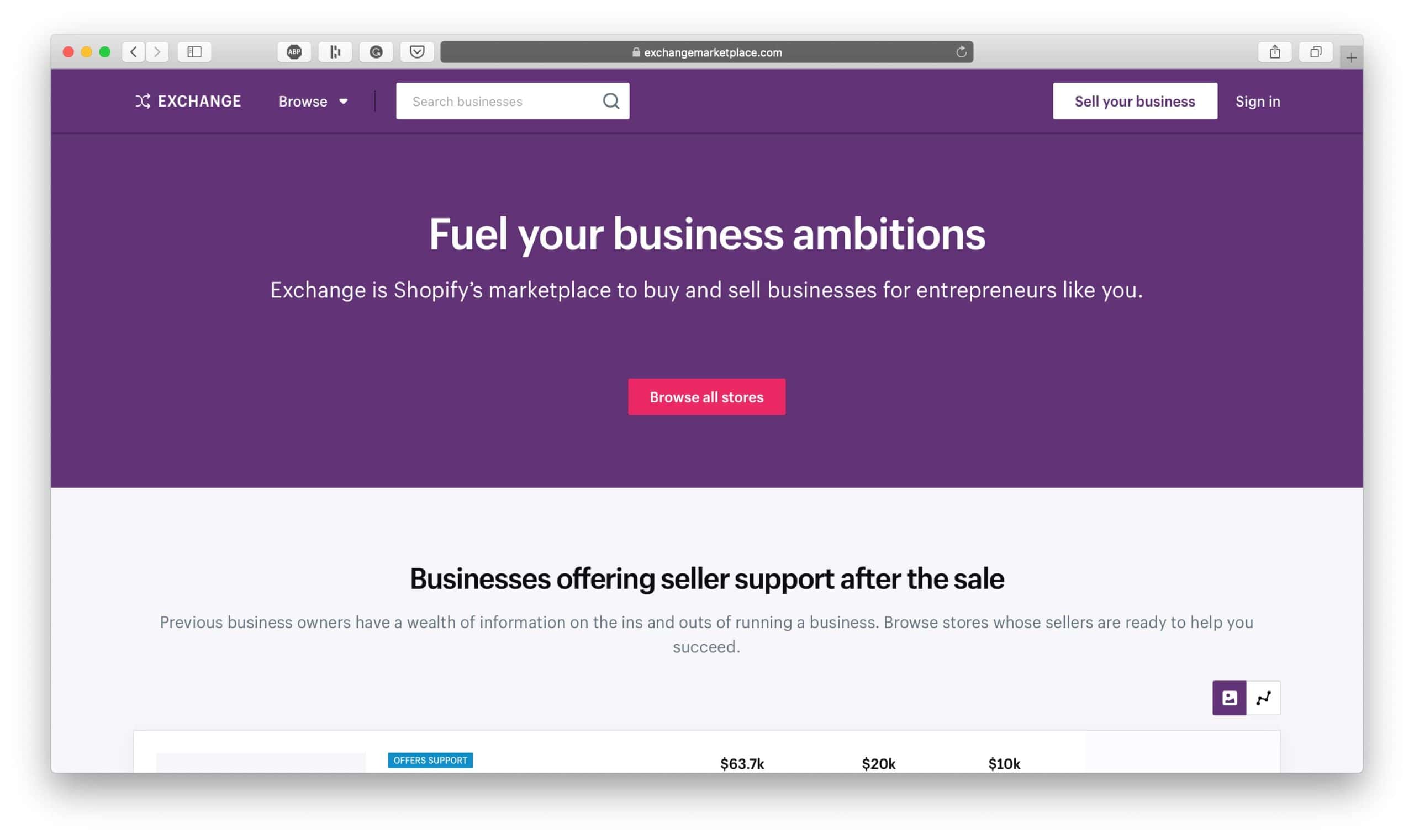 Shopify Exchange Buy and Sell Online Businesses