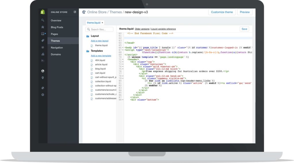Shopify Theme Liquid Code Install