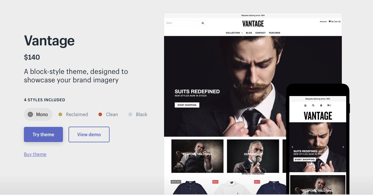 Shopify Themes Vantage