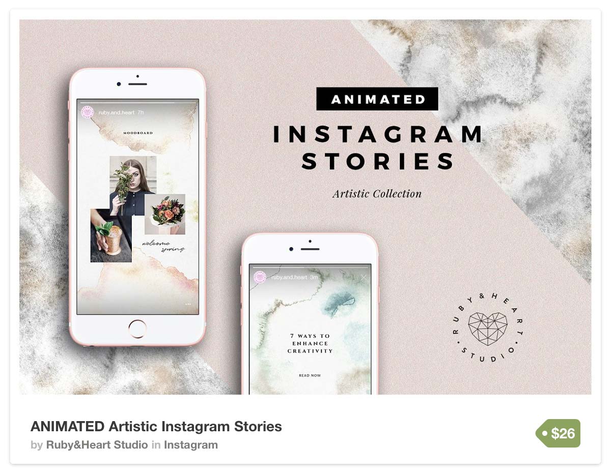 Sophisticated Watercolour Instagram Stories Template