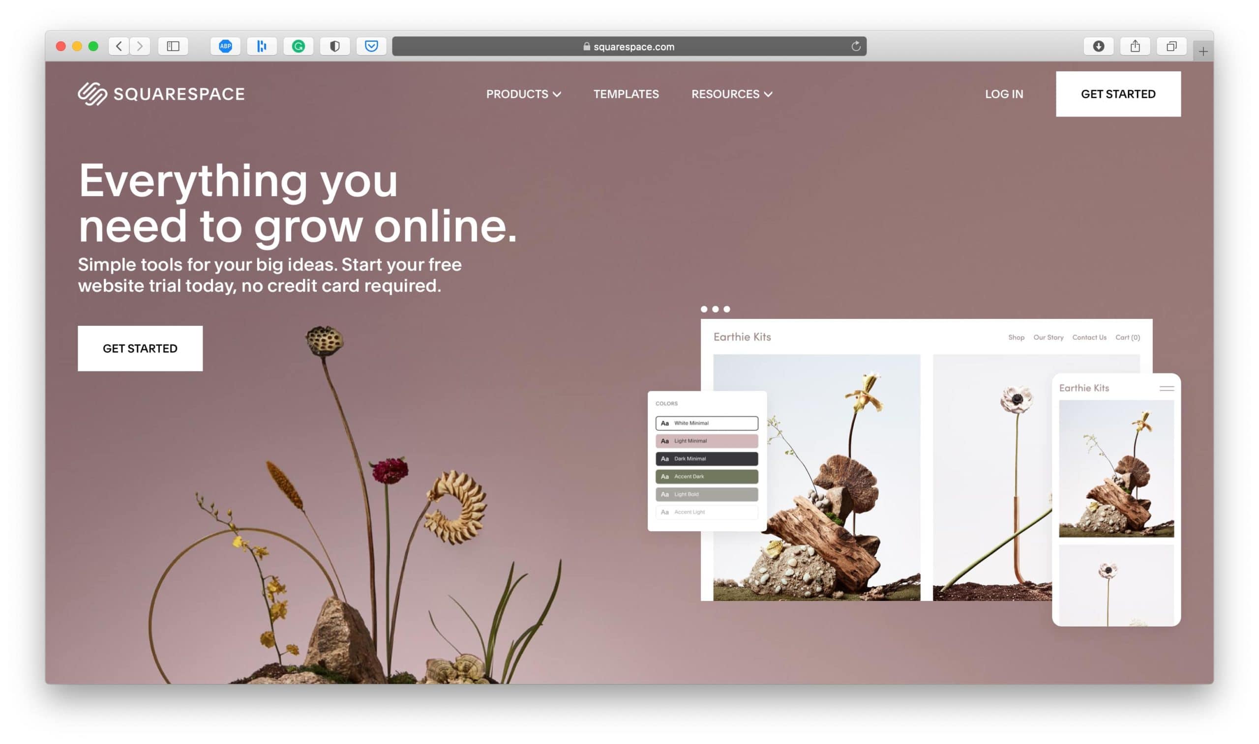 Squarespace Ecommerce Platform Homepage