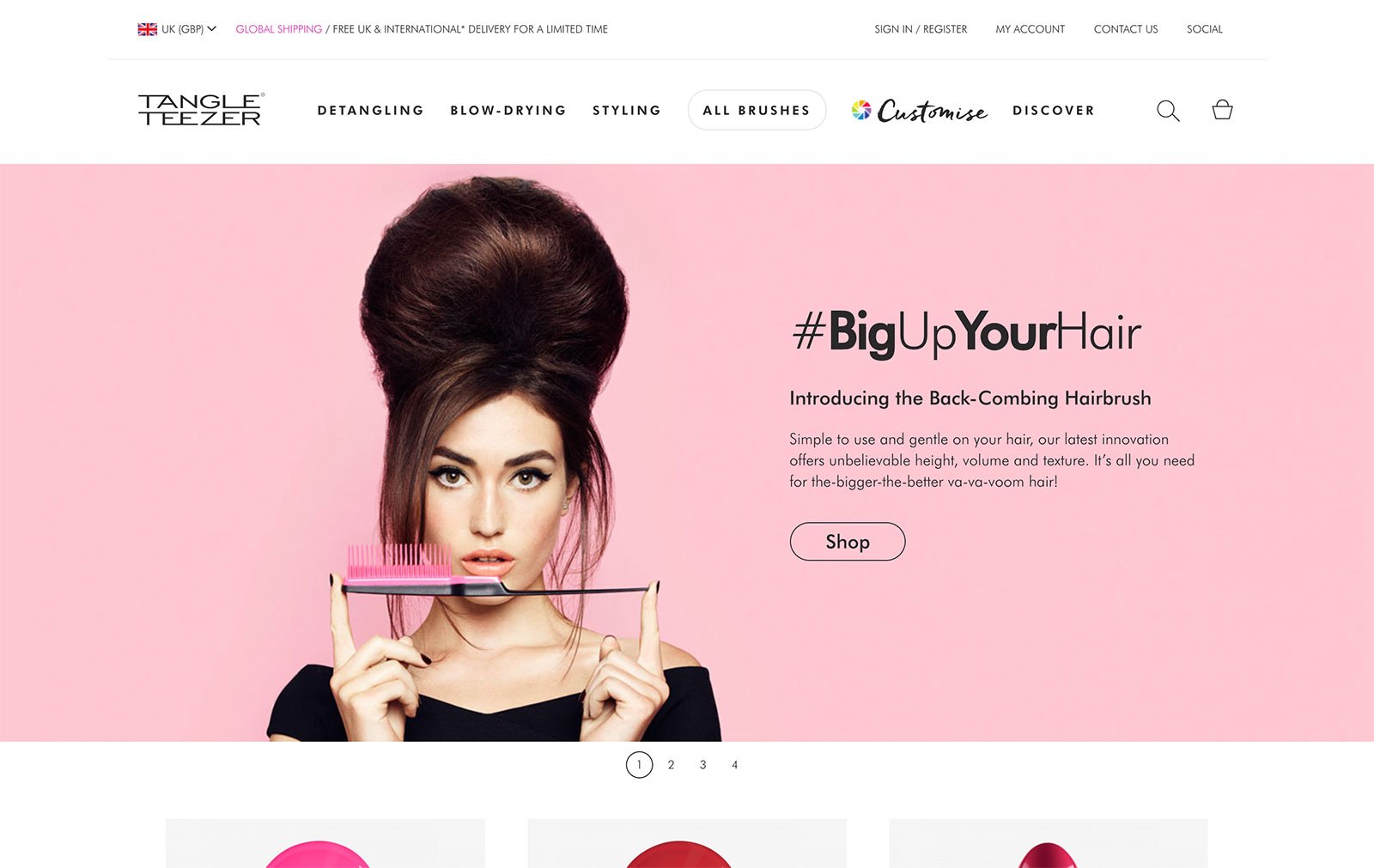 Tangle Teezer Ecommerce Website Design