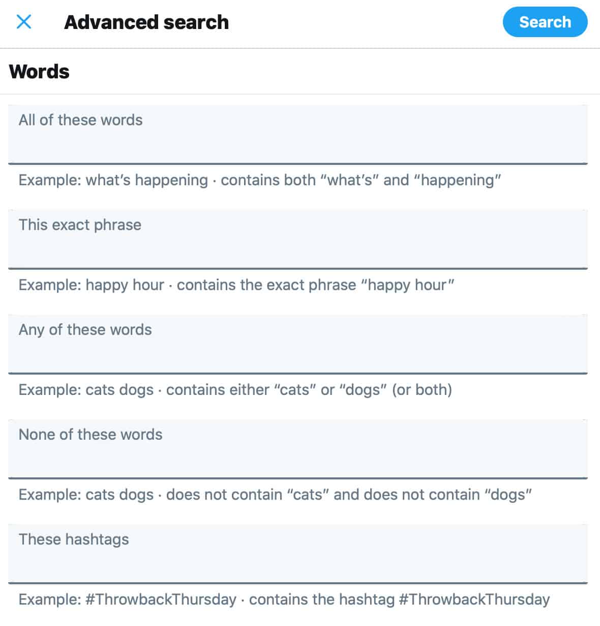 Twitter Advanced Search