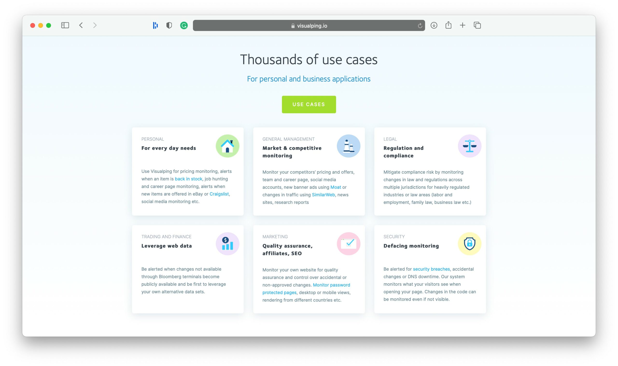 Visualping Use Cases