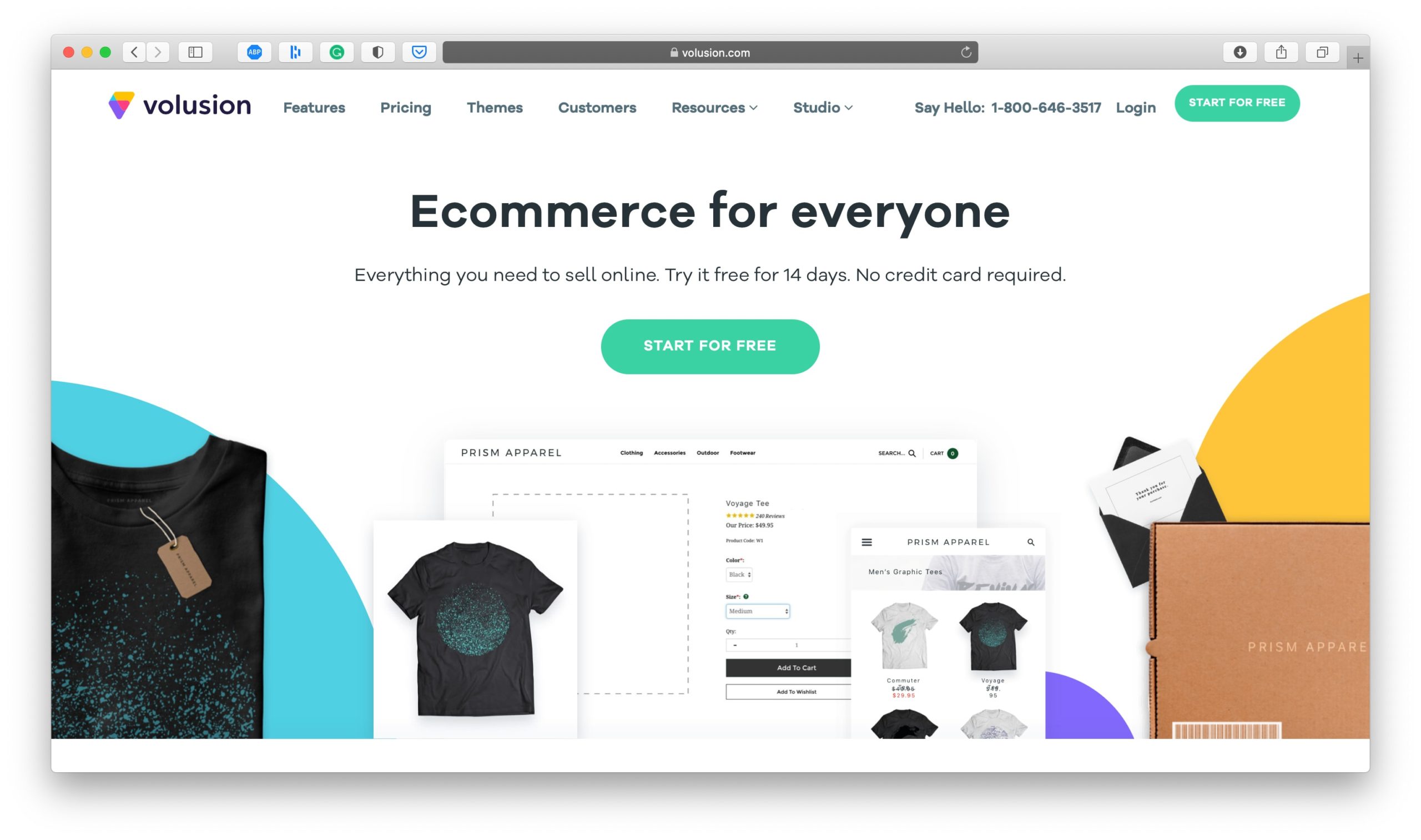 Volusion Ecommerce Platform Homepage