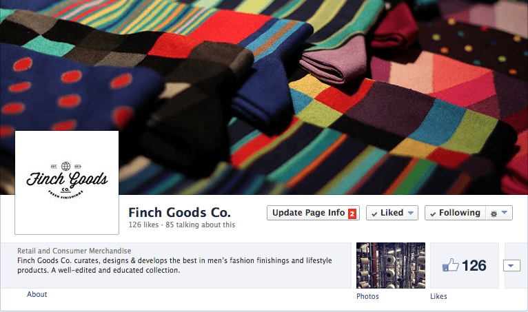 Finch Goods Co. Facebook Page Set Up - How to launch a business