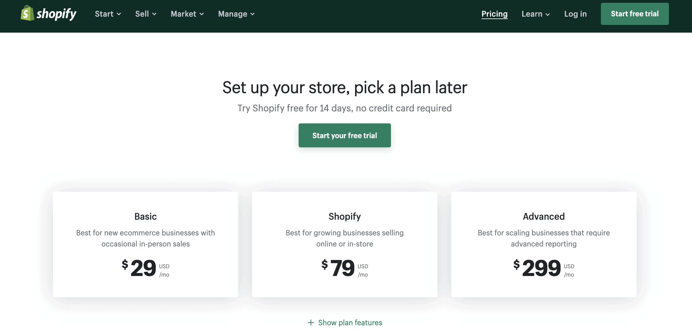 Shopify Pricing